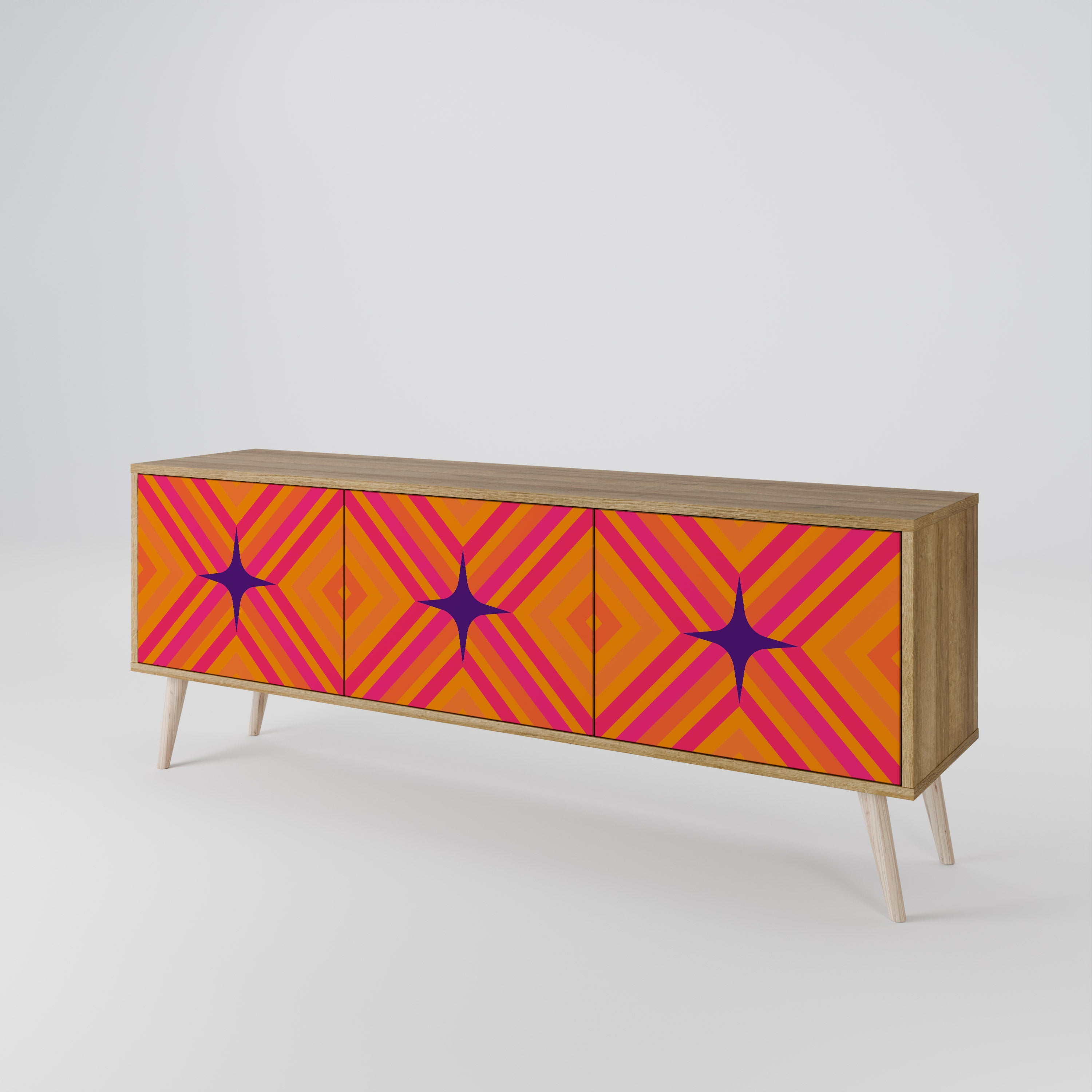 GEOMETRIC BRILLIANCE 3-Door TV Cabinet