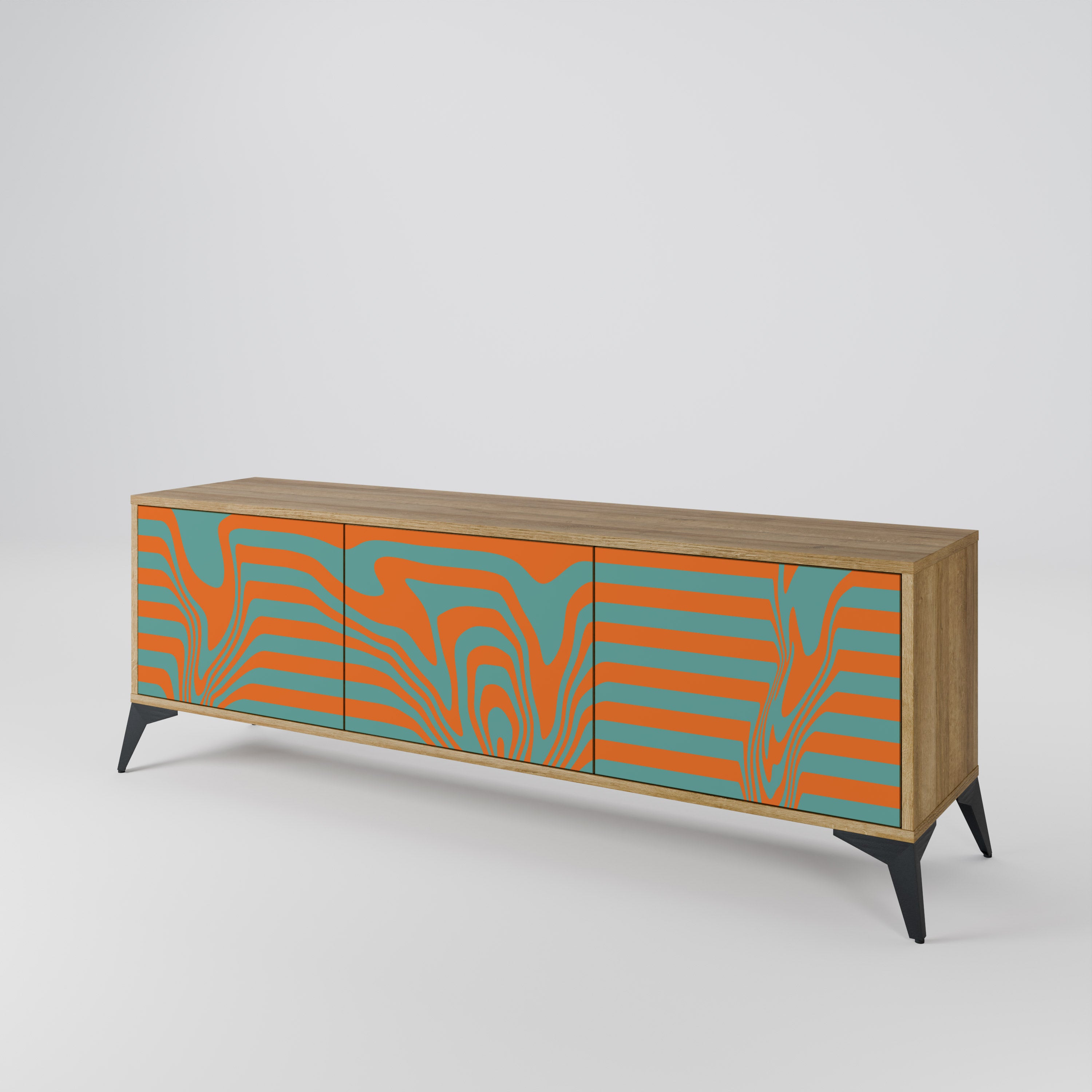 LINE COLLAPSE 3-Door TV Cabinet