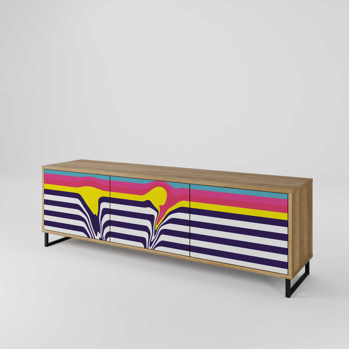 COLORFUL DIVERSION 3-Door TV Cabinet