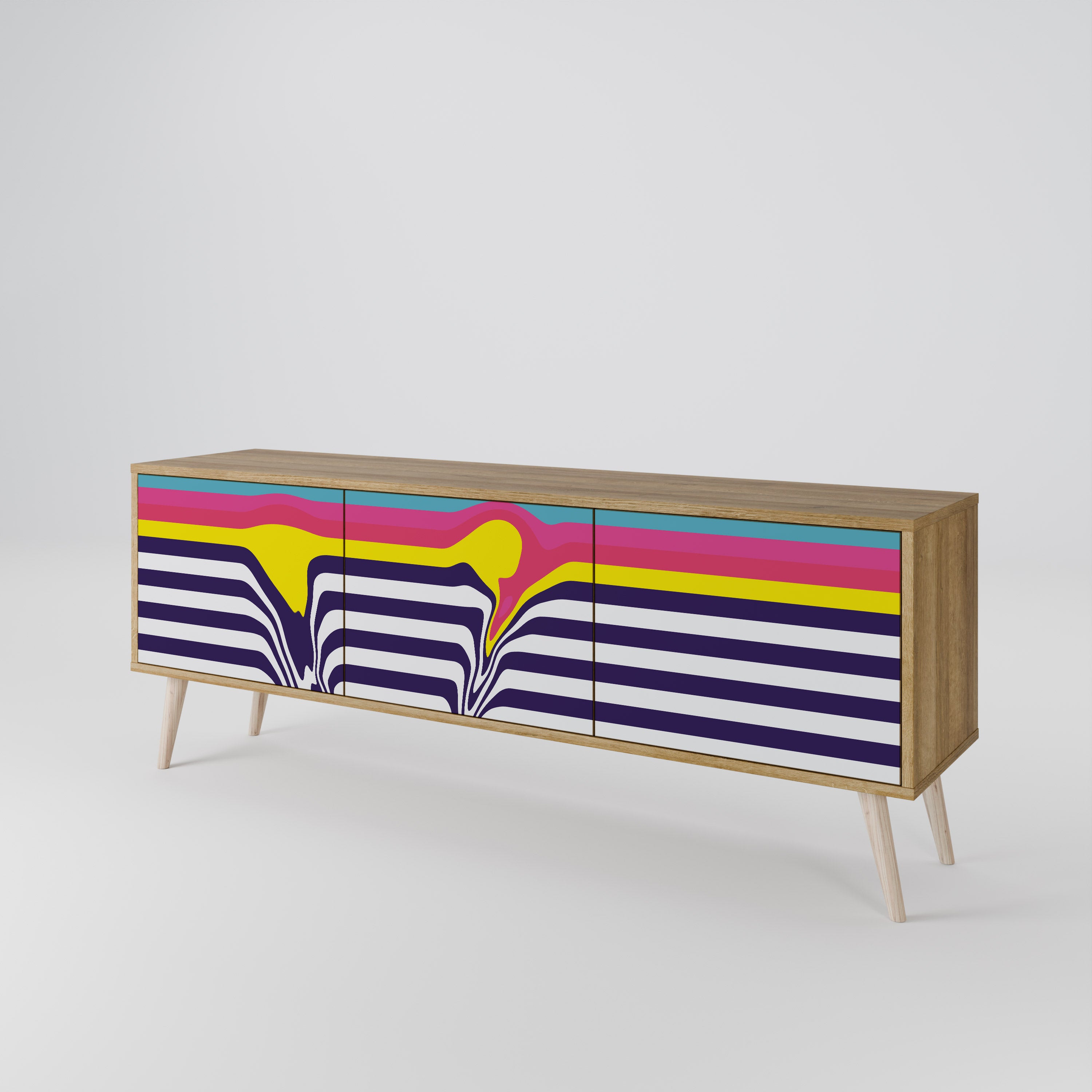 COLORFUL DIVERSION 3-Door TV Cabinet