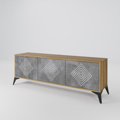 POLYGONAL ARTISTRY 3-Door TV Cabinet