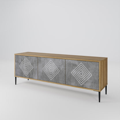 POLYGONAL ARTISTRY 3-Door TV Cabinet