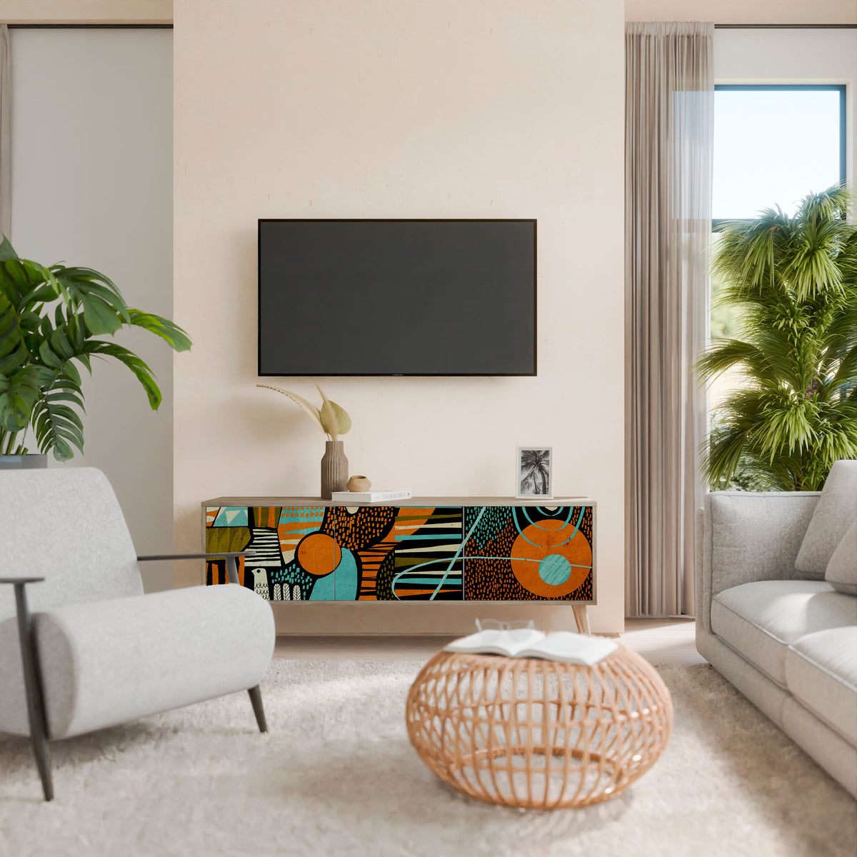 GEODE GLIMMER 3-Door TV Cabinet