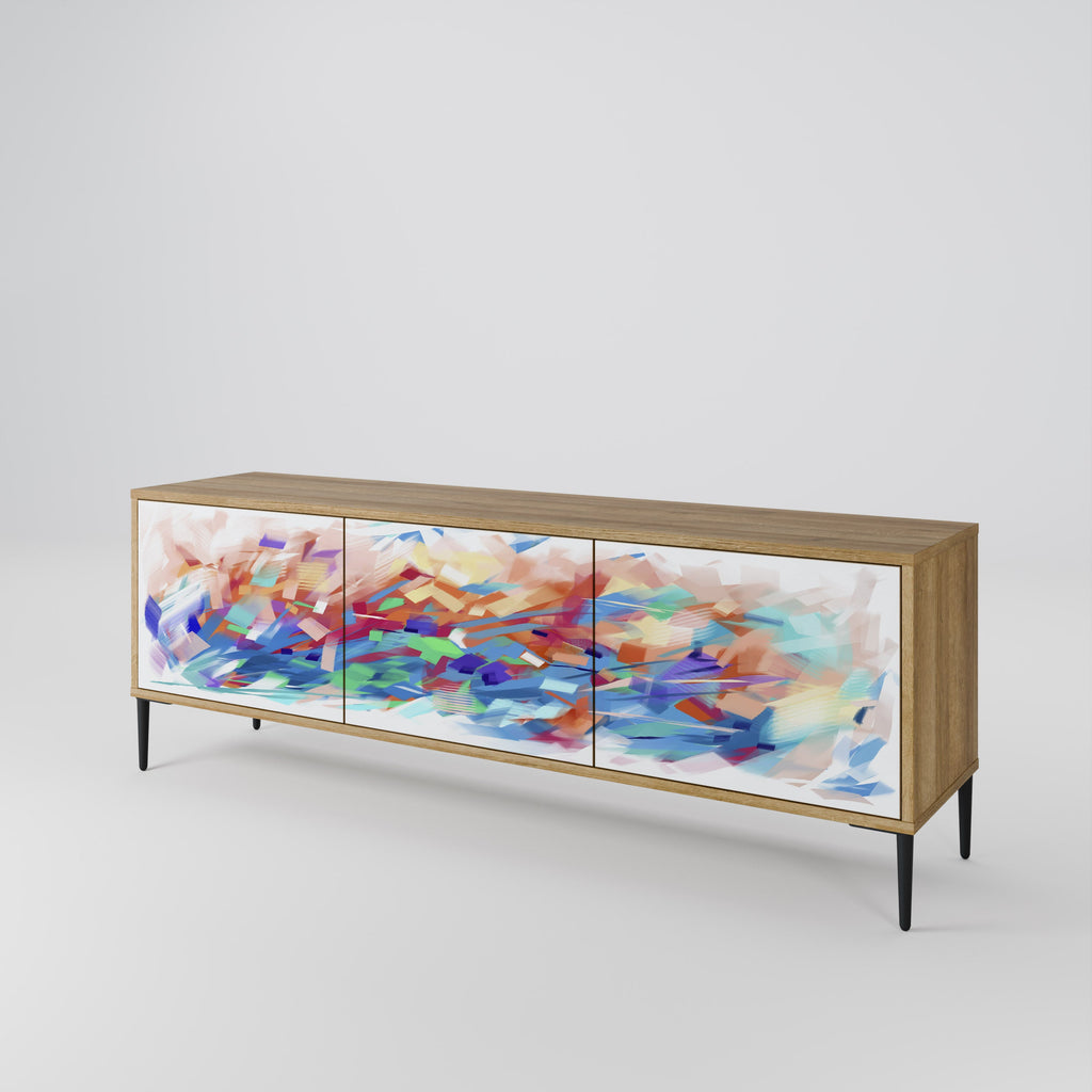 FINESSE MASH-UP 3-Door TV Stand in Oak Effect