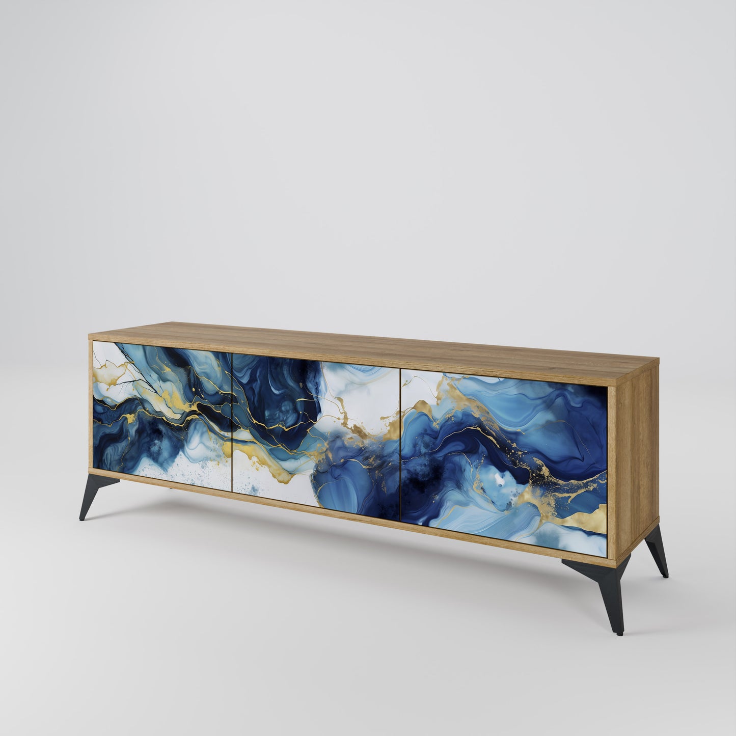 INKY MARBLE 3-Door TV Cabinet