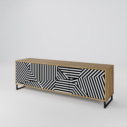 ILLUSIONARY LATTICE 3-Door TV Cabinet