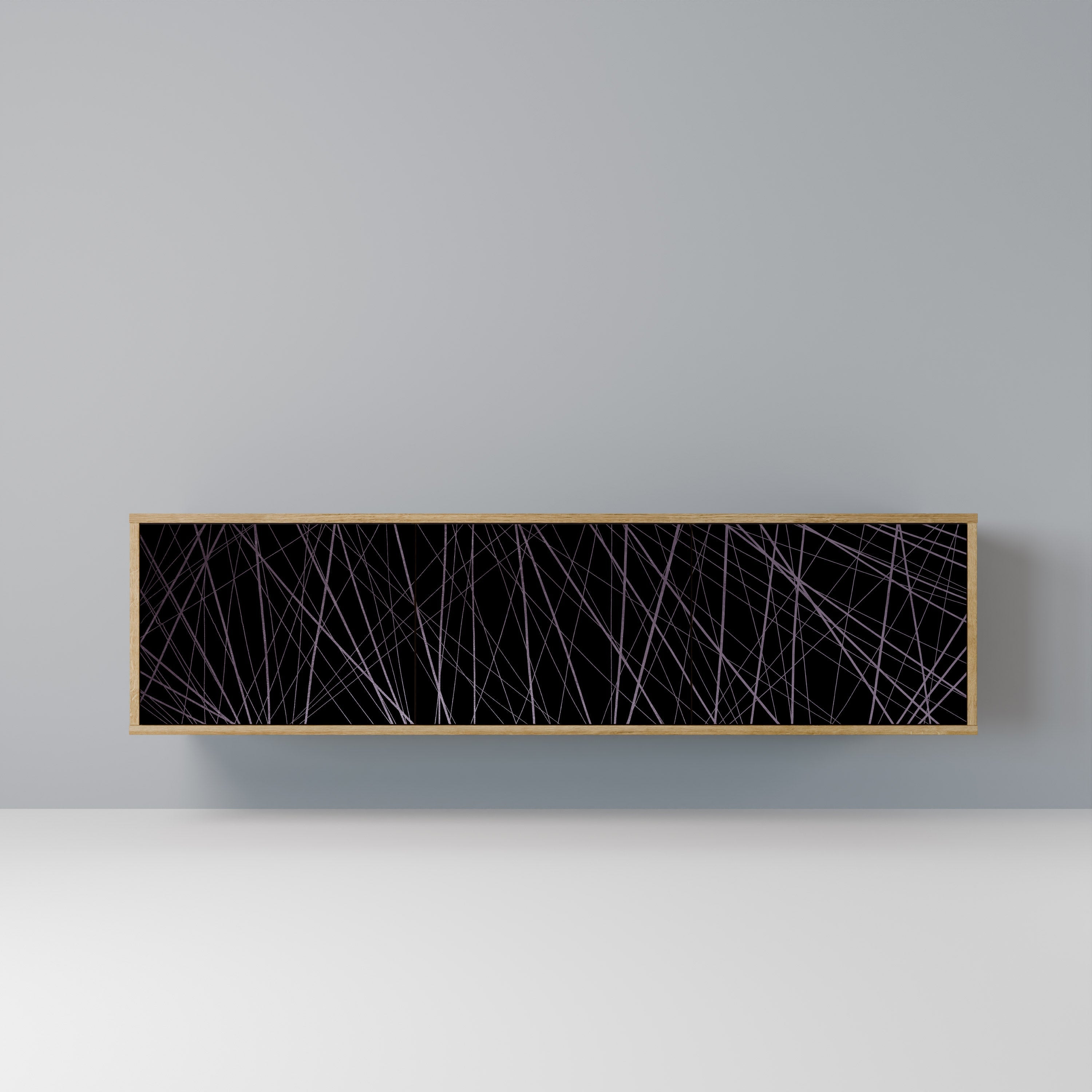 Meuble TV 3 portes SHIMMER SPIDERGRAM effet chêne