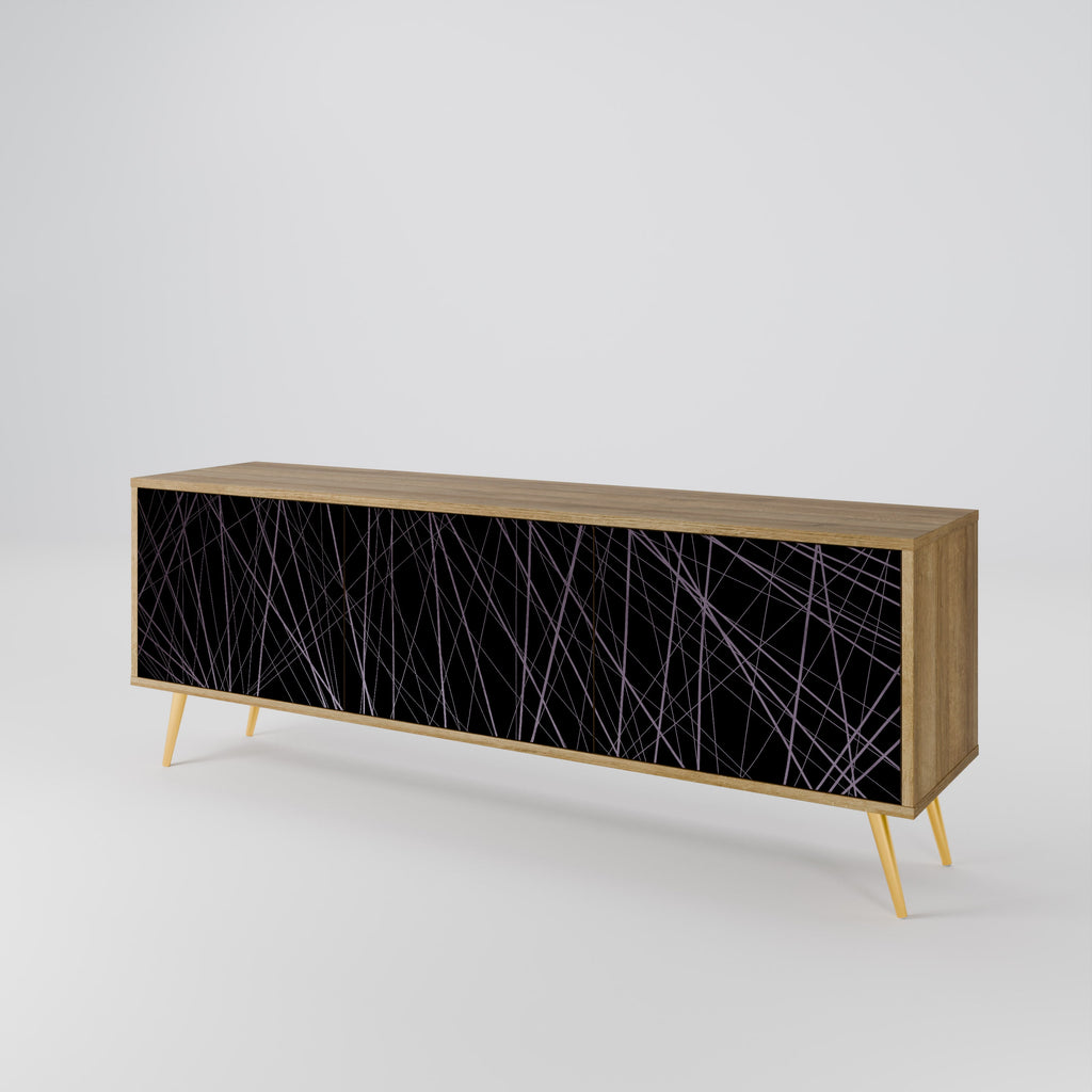 Meuble TV 3 portes SHIMMER SPIDERGRAM effet chêne