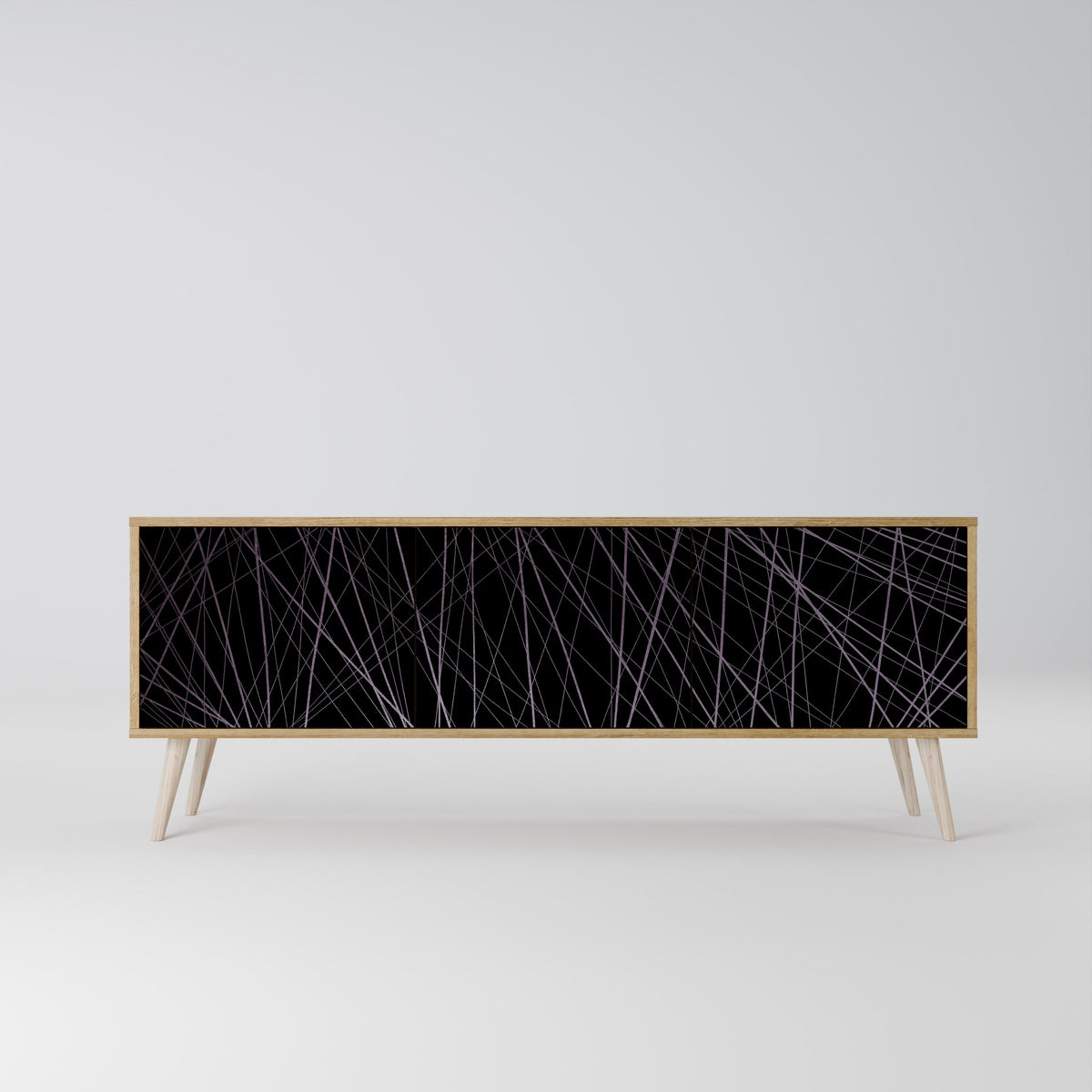 Meuble TV 3 portes SHIMMER SPIDERGRAM effet chêne