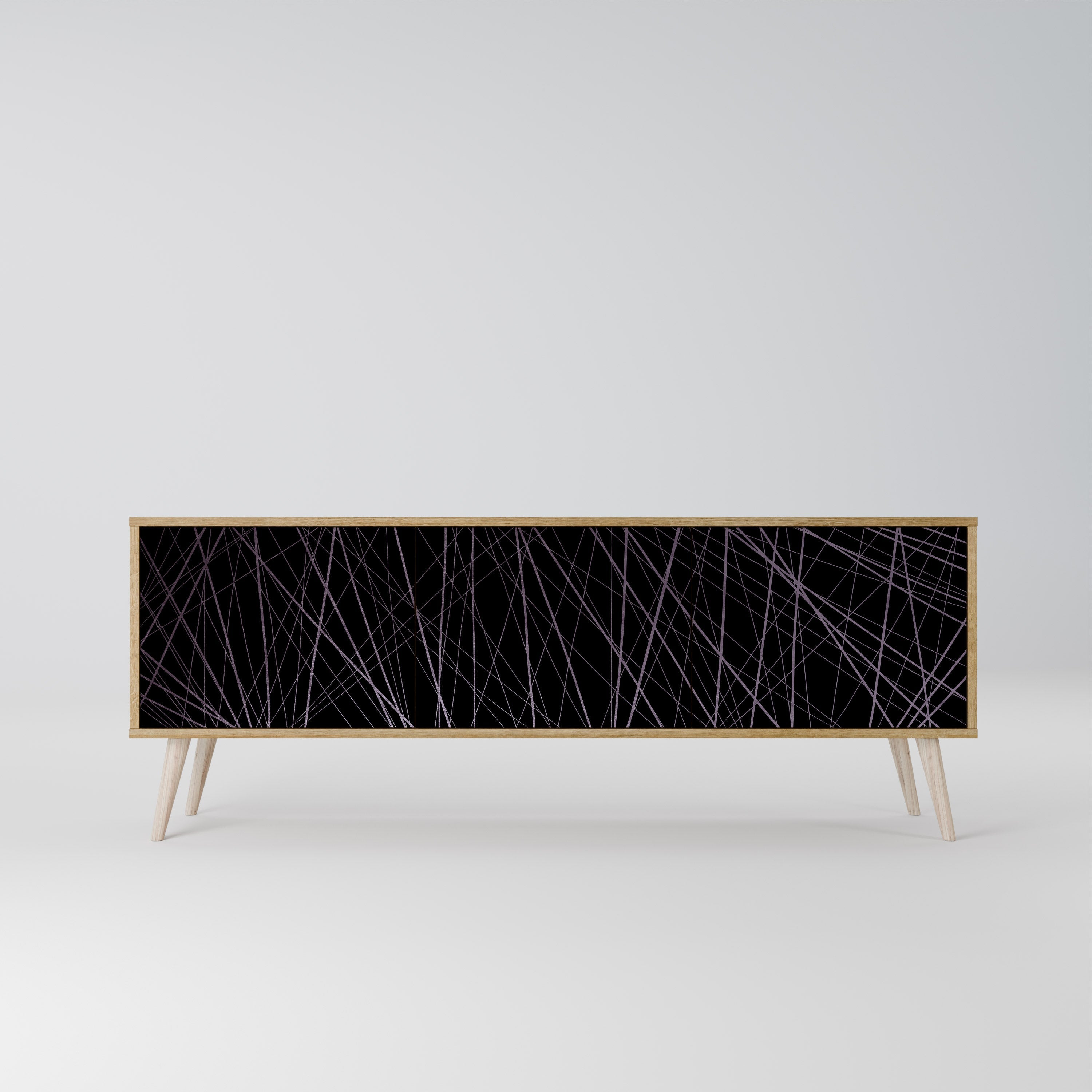 Meuble TV 3 portes SHIMMER SPIDERGRAM effet chêne