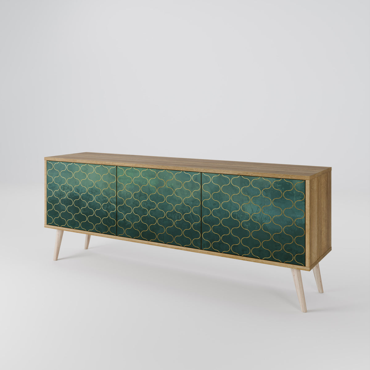 TESSELATED GREENERY 3-Door TV Cabinet