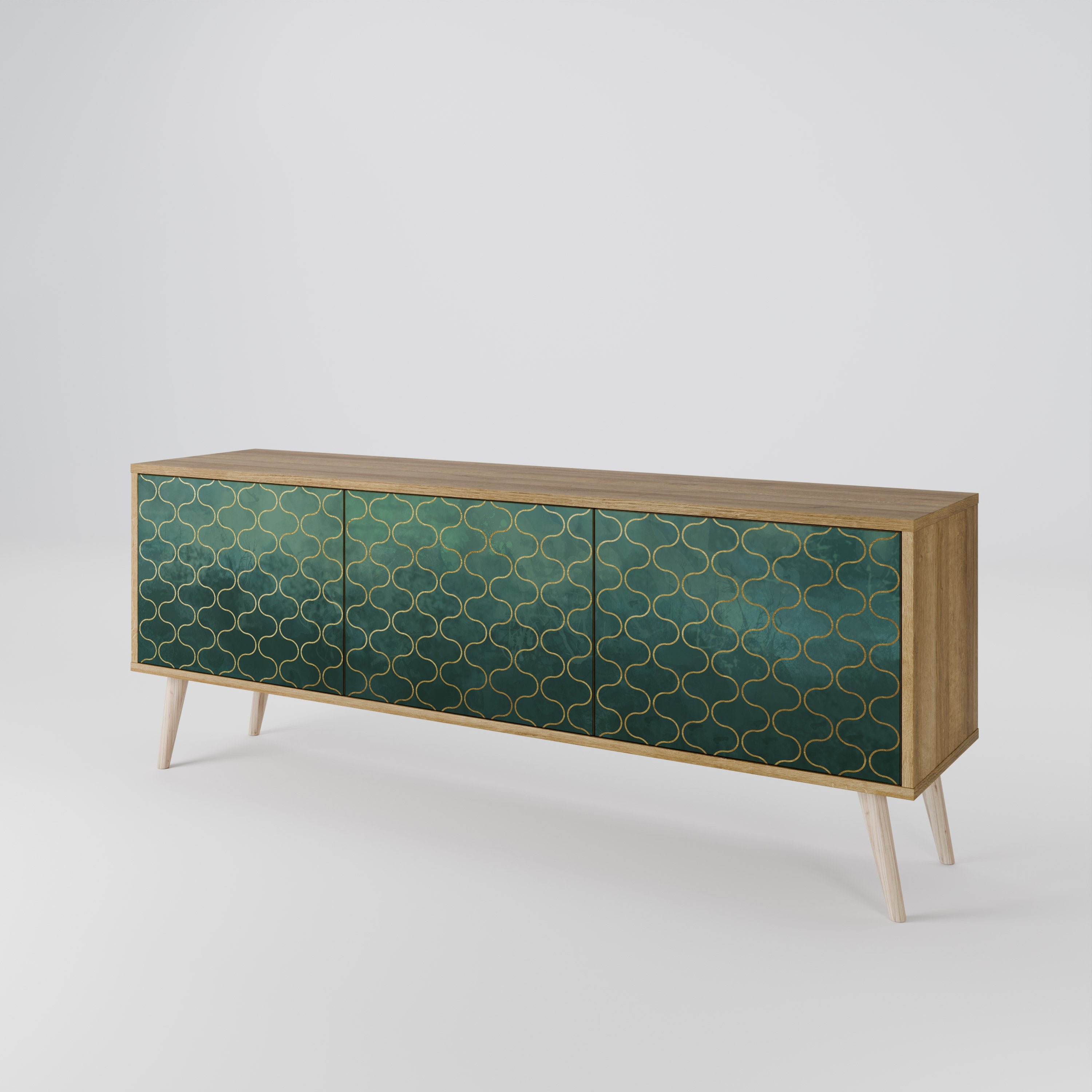 TESSELATED GREENERY 3-Door TV Cabinet