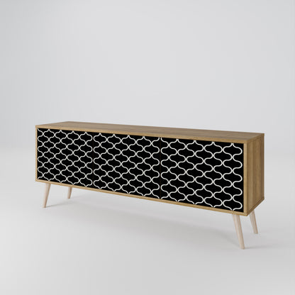 TESSELATED BLACKNESS 3-Door TV Cabinet