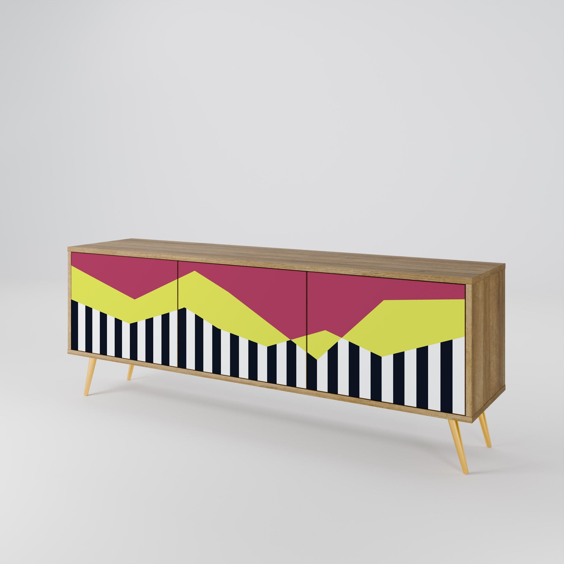 Meuble TV 3 portes PIANO FANTASY effet chêne
