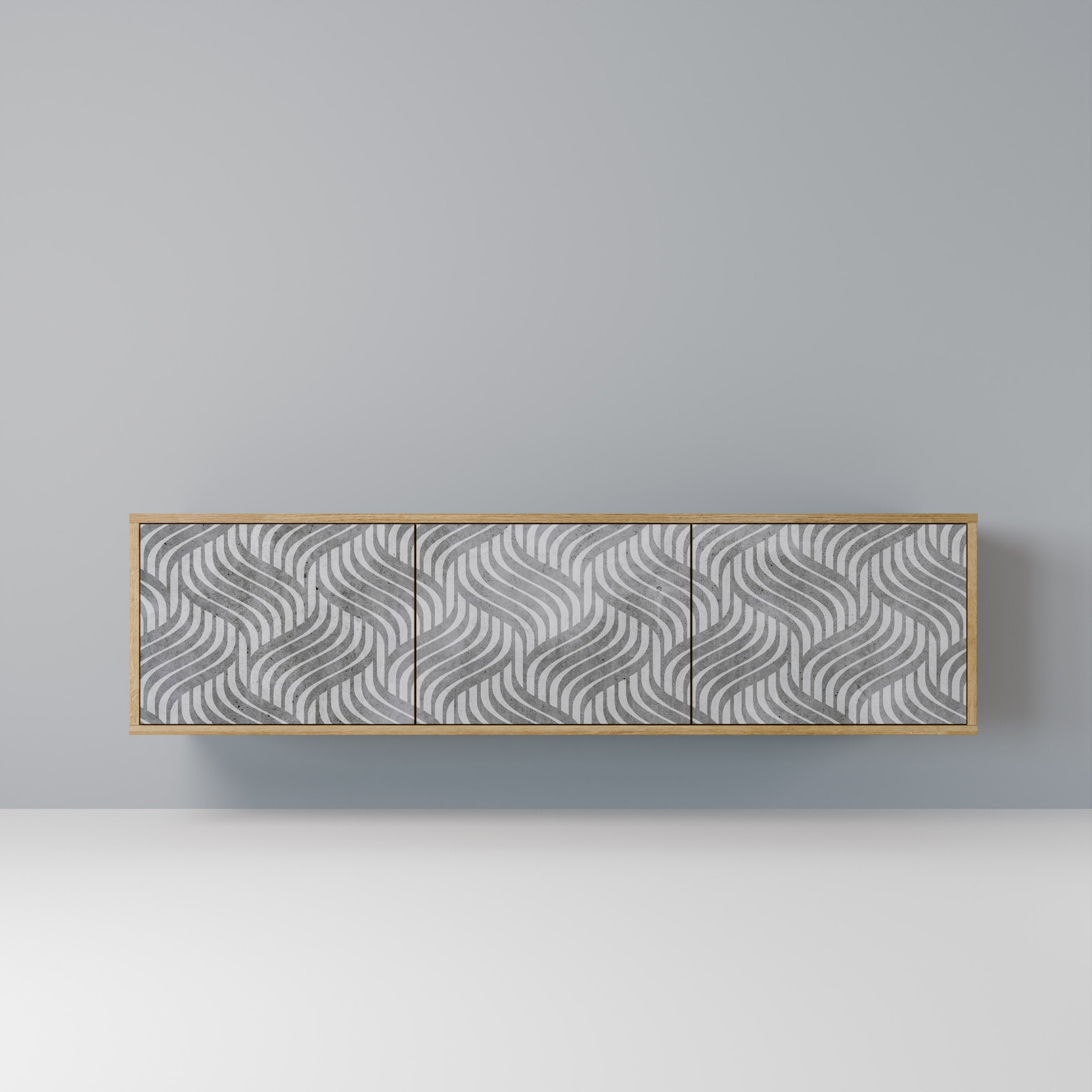 Meuble TV 3 portes effet chêne Concrete Movement