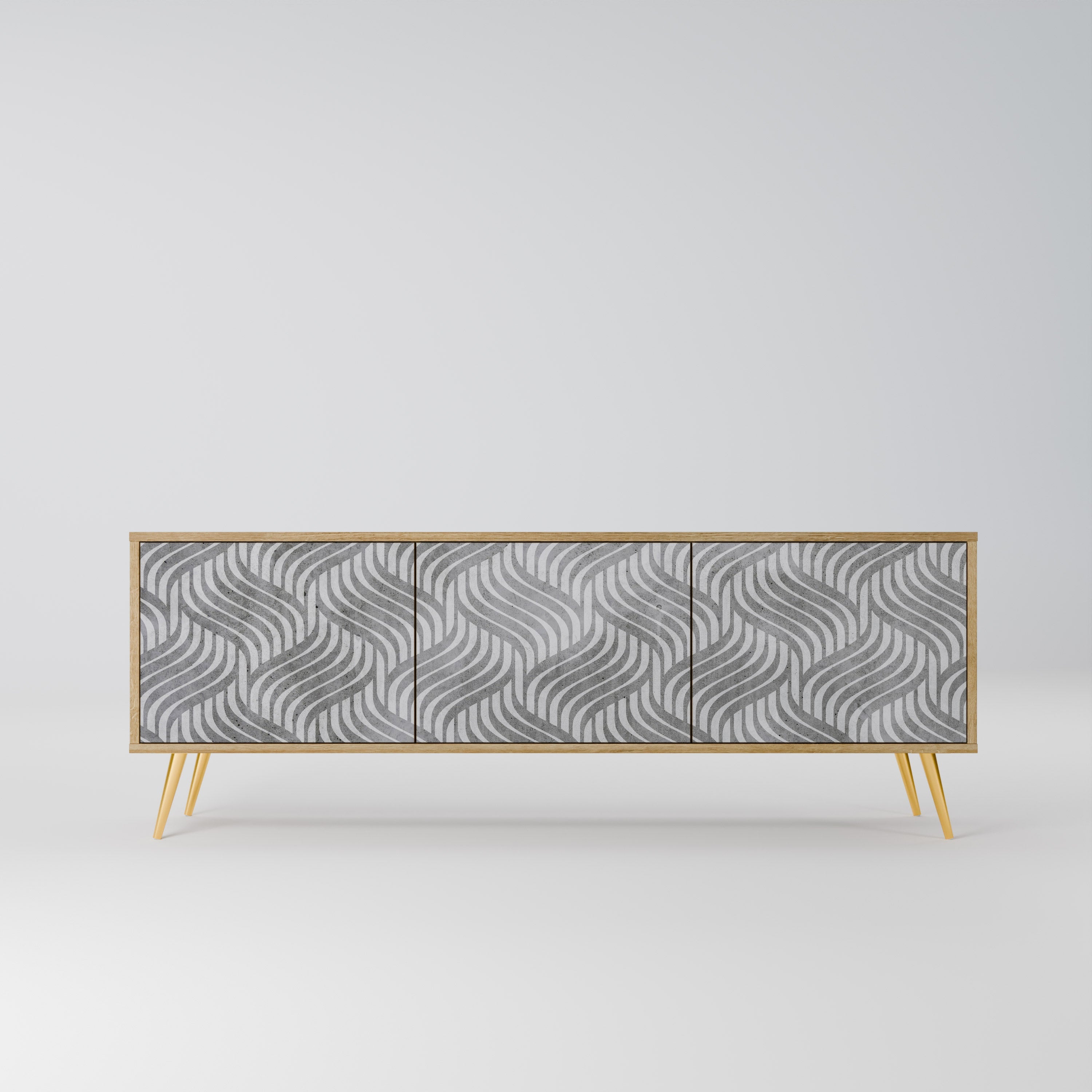 Meuble TV 3 portes effet chêne Concrete Movement