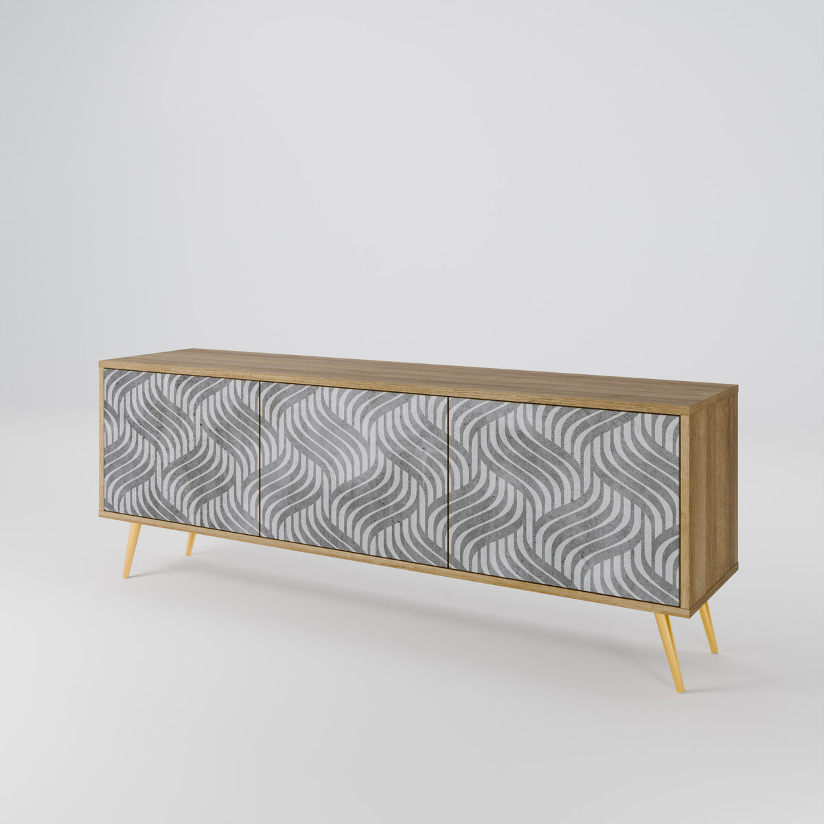 CONCRETE MOVEMENT 3-Door TV Cabinet
