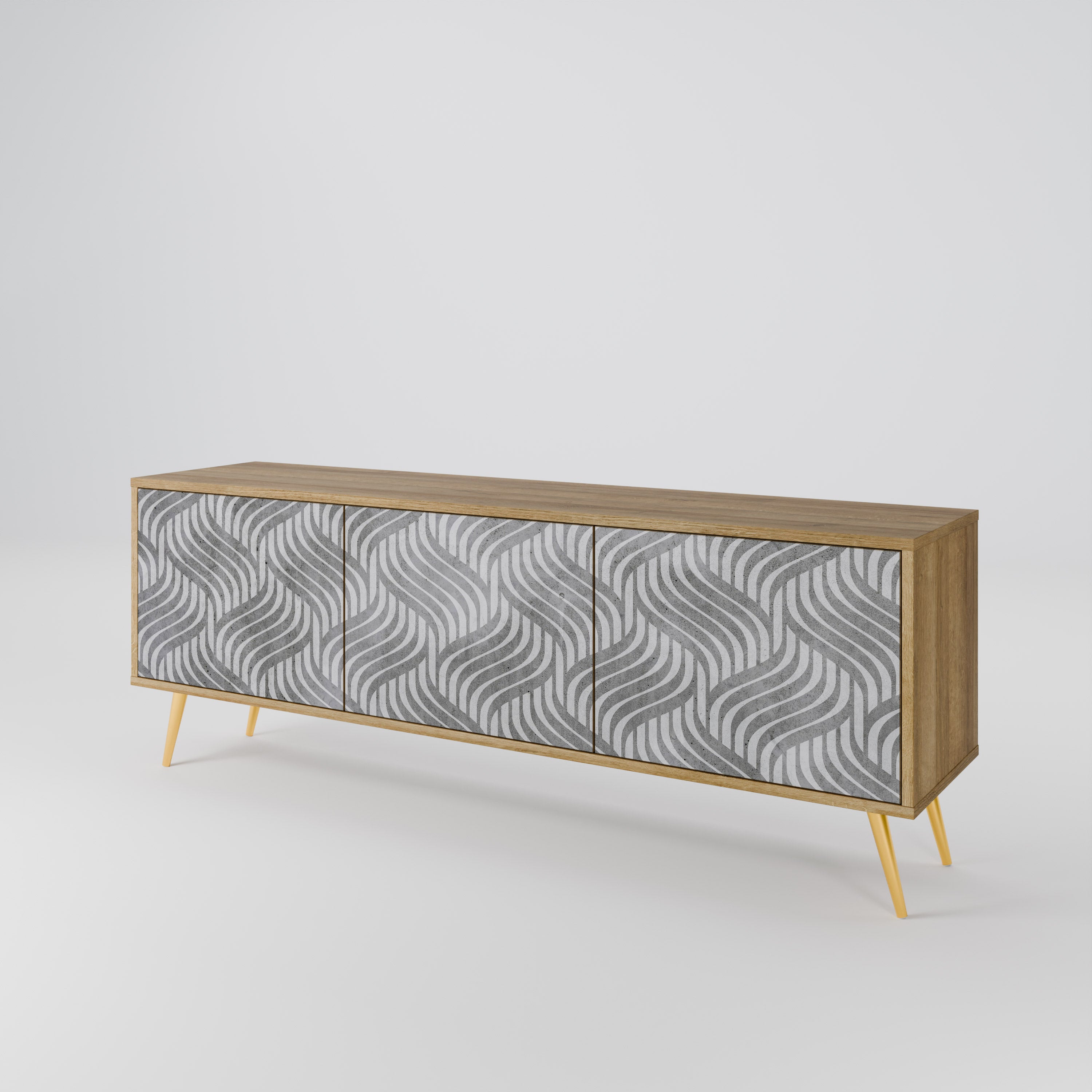CONCRETE MOVEMENT 3-Door TV Cabinet