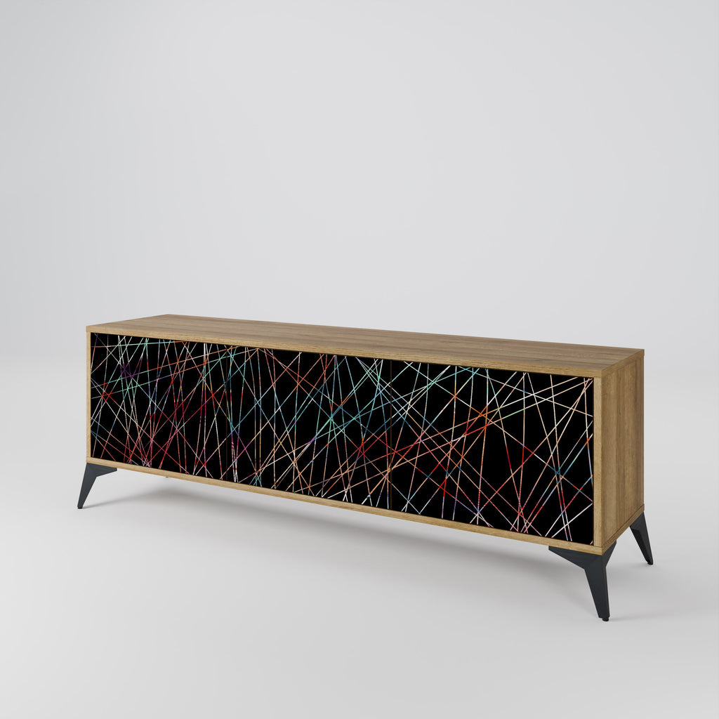 LUMINOUS SNARE 3-Door TV Stand in Oak Effect