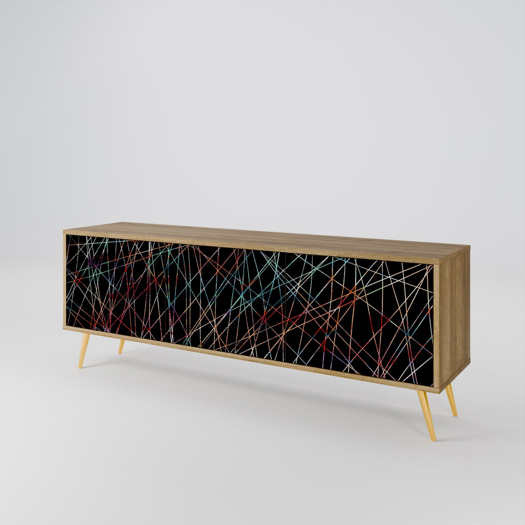 LUMINOUS SNARE 3-Door TV Stand in Oak Effect
