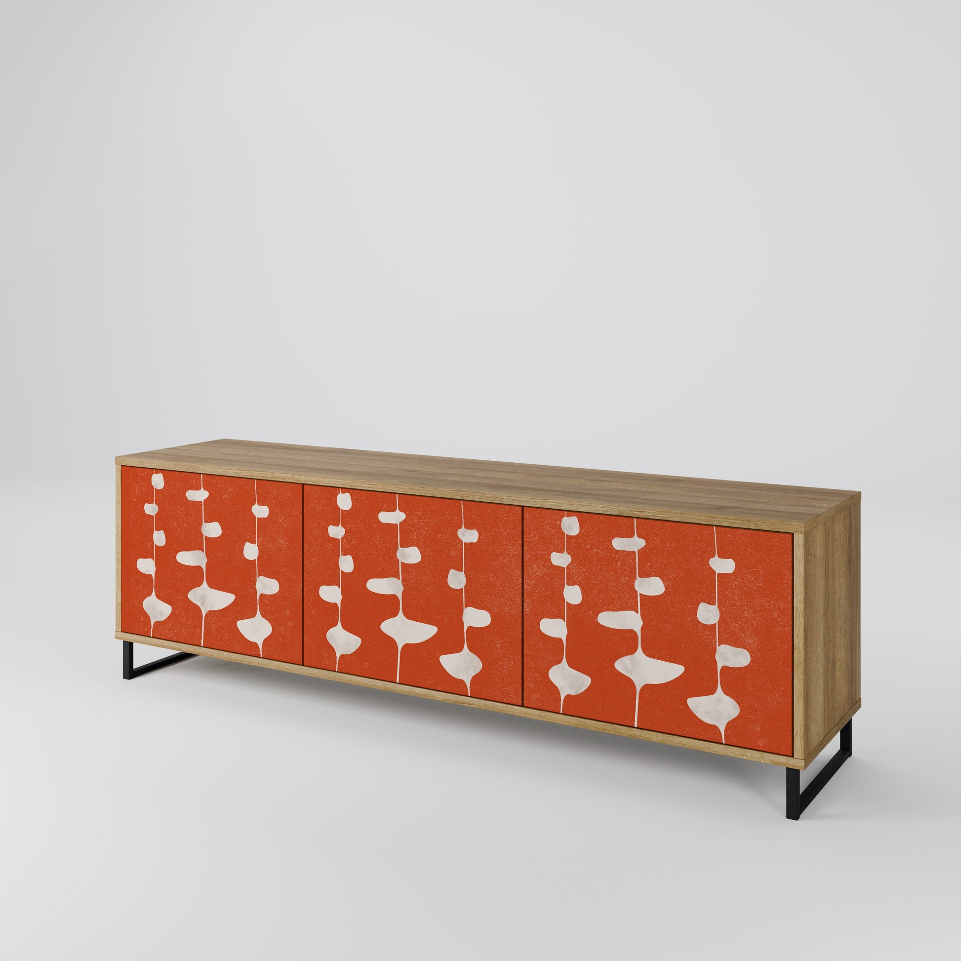 Meuble TV 3 portes COURAGE MOLD effet chêne
