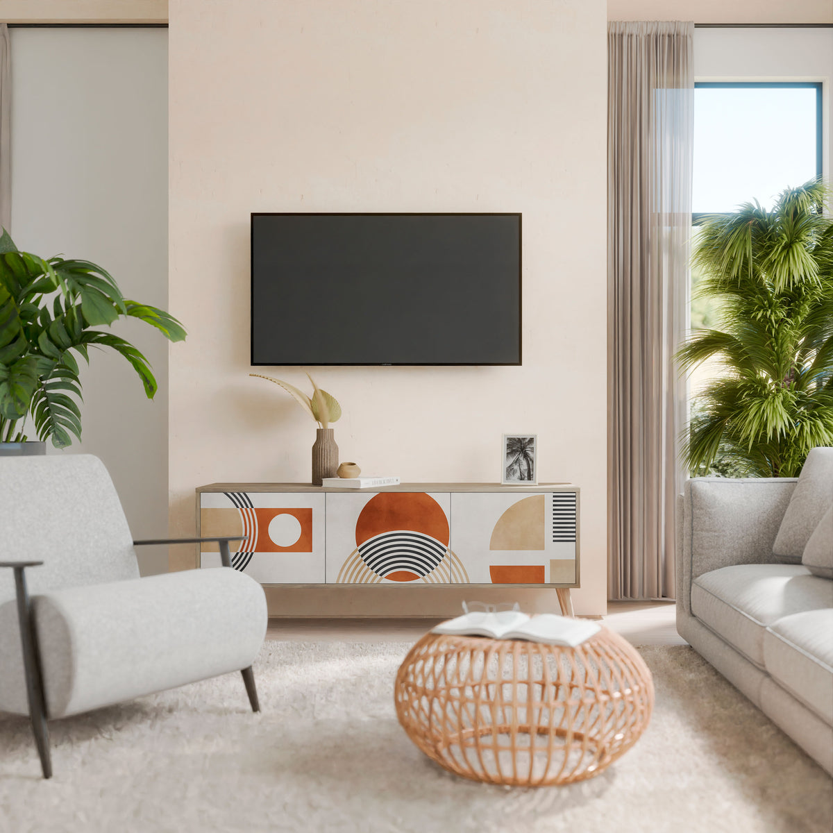 SPACE AROUND 3-Door TV Cabinet