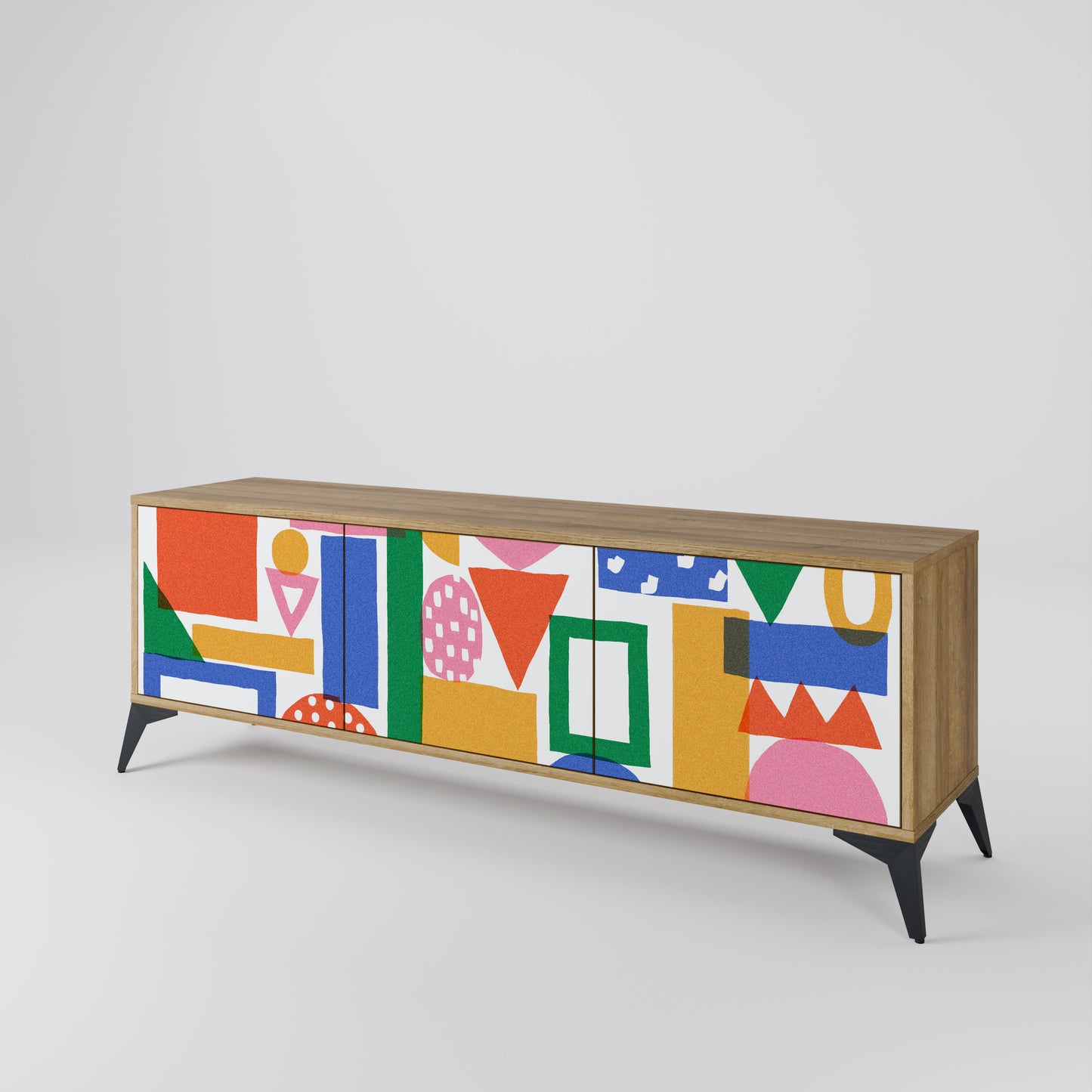 GEOMETRIC GLIMMER 3-Door TV Cabinet
