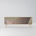 BEIGE GEOMETRY 3-Door TV Cabinet