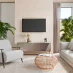 BEIGE GEOMETRY 3-Door TV Cabinet