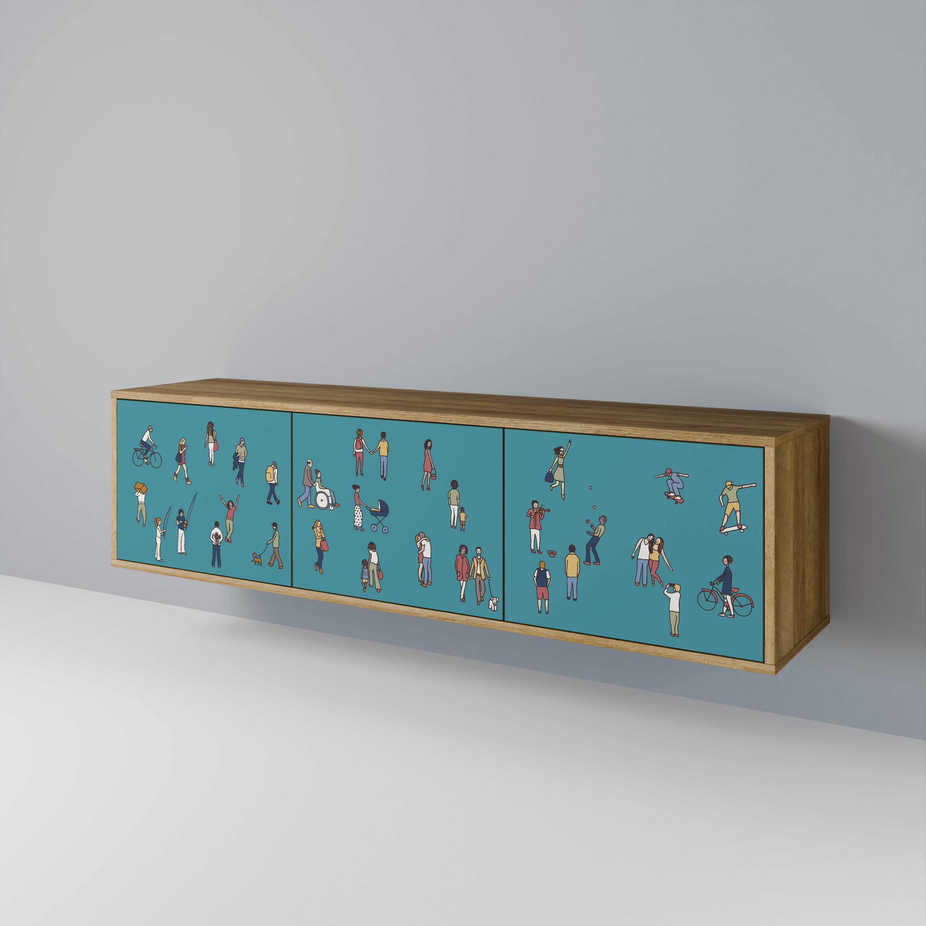 COLLECTIVE STREAM 3-Door TV Cabinet
