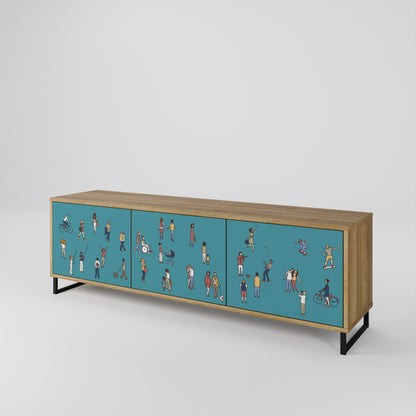 COLLECTIVE STREAM 3-Door TV Cabinet