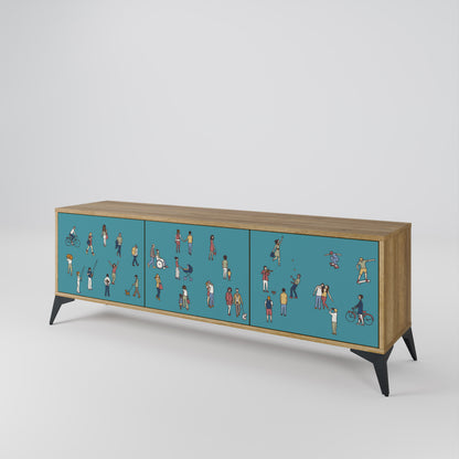 COLLECTIVE STREAM 3-Door TV Cabinet