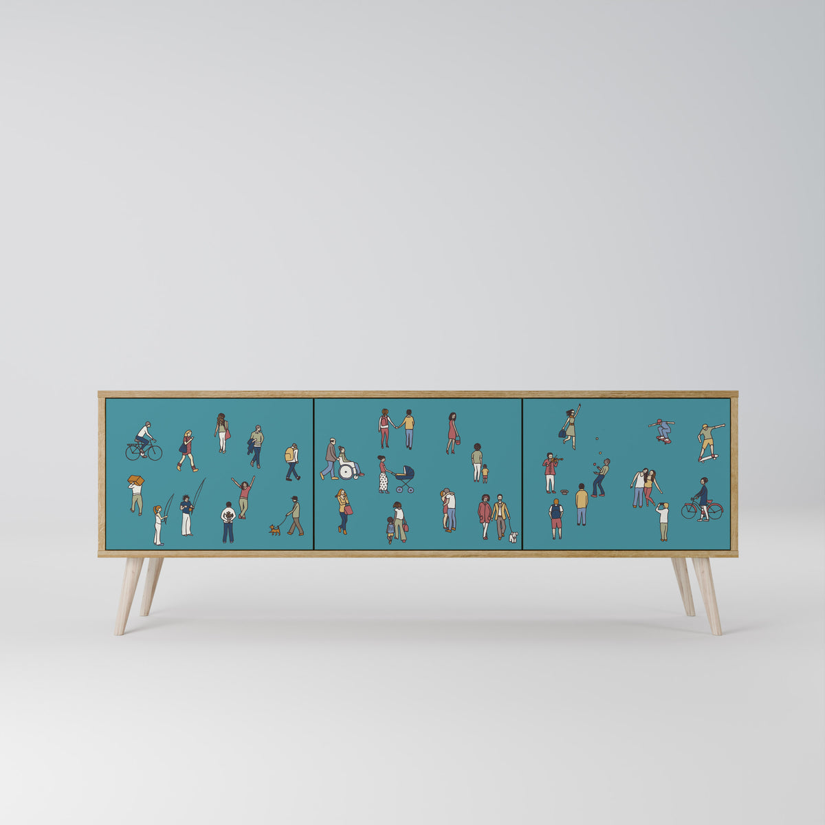 COLLECTIVE STREAM 3-Door TV Cabinet