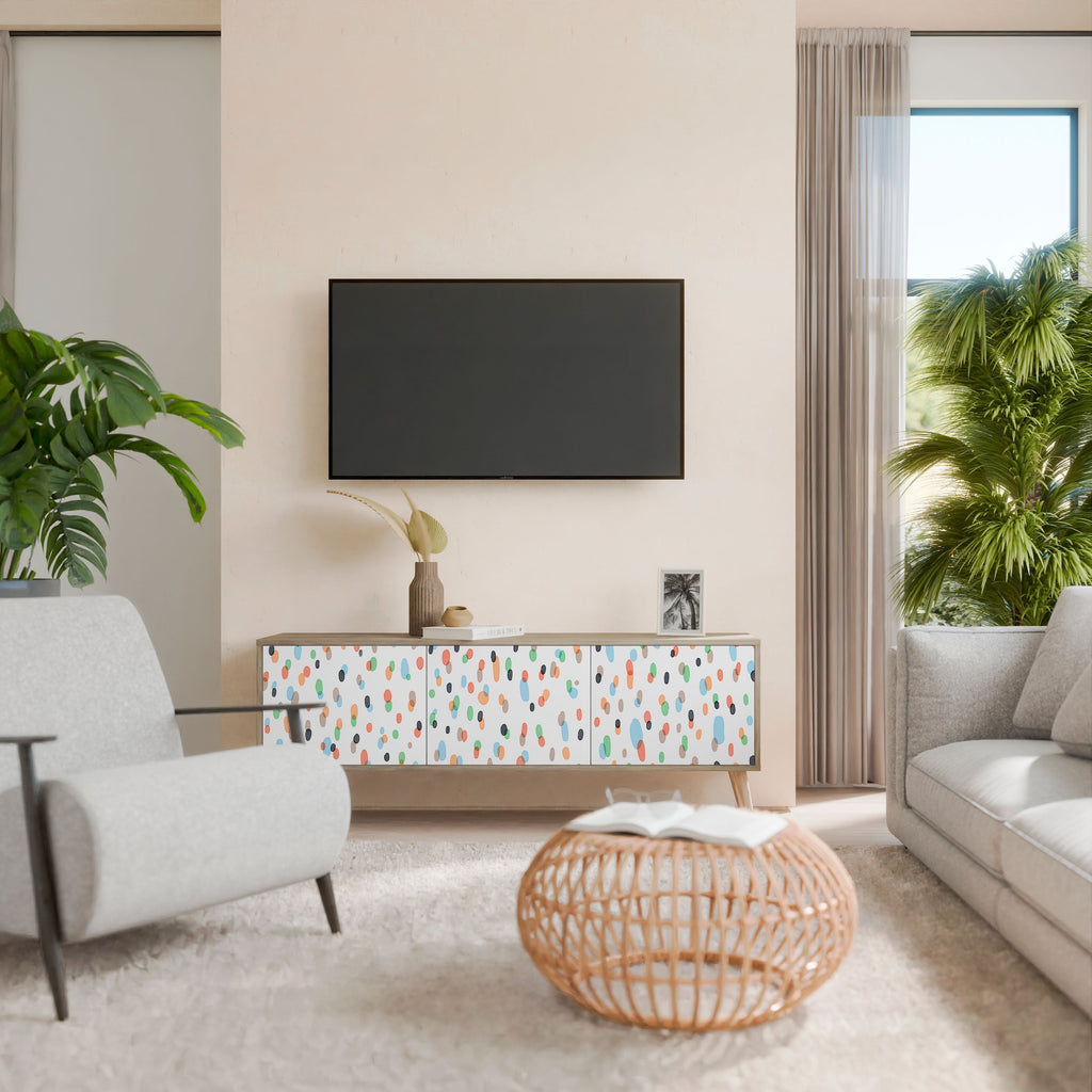 Meuble TV 3 portes ENERGETIC SPOTS effet chêne