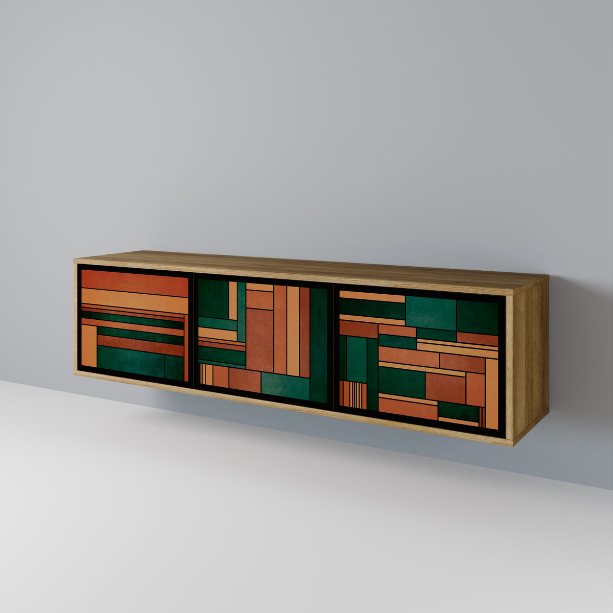 EARTHY FIGURES 3-Door TV Cabinet