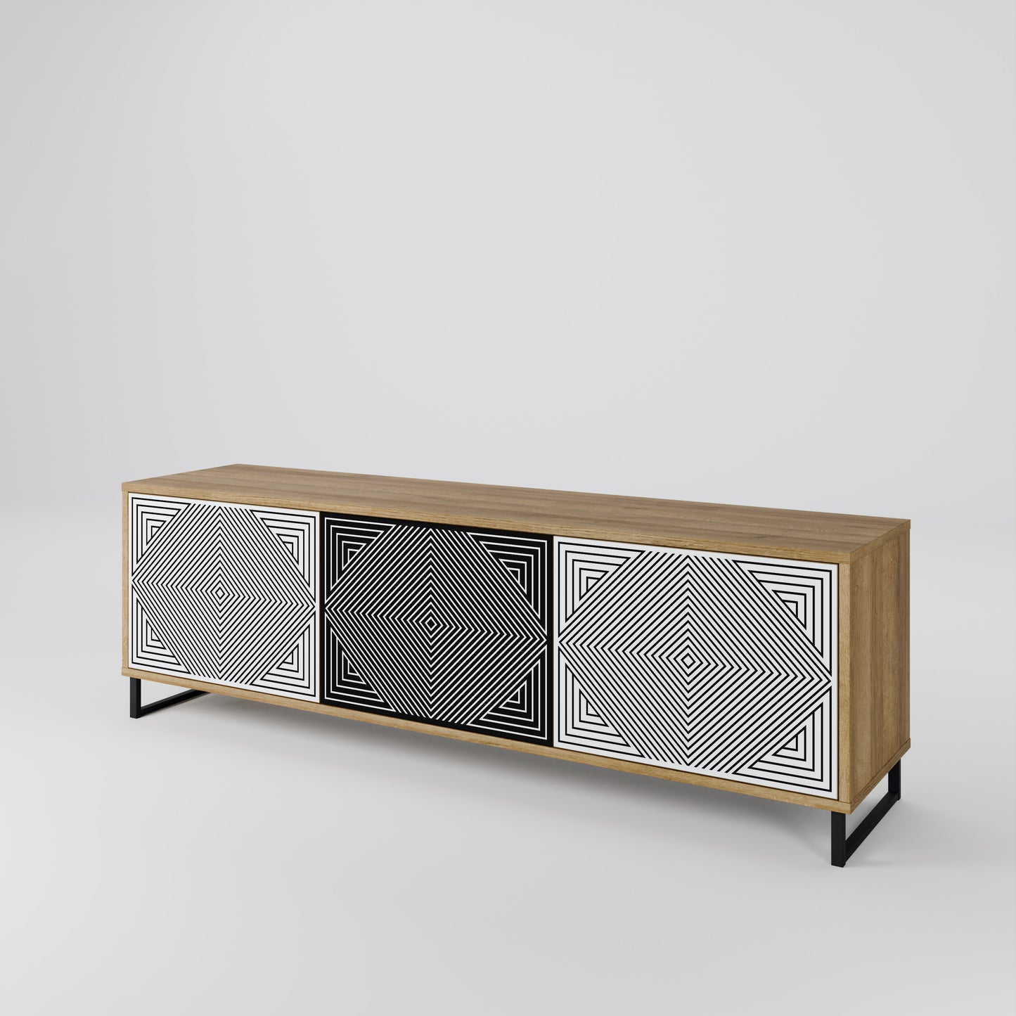 POLYGON ILLUSION 3-Door TV Cabinet