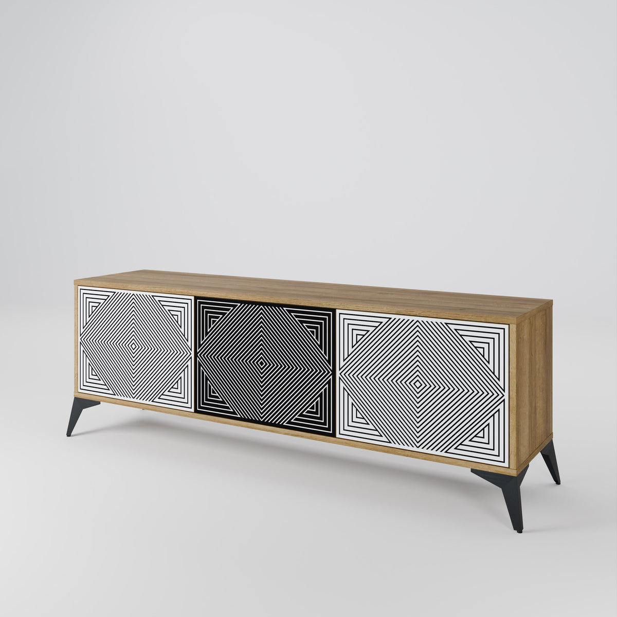 POLYGON ILLUSION 3-Door TV Cabinet