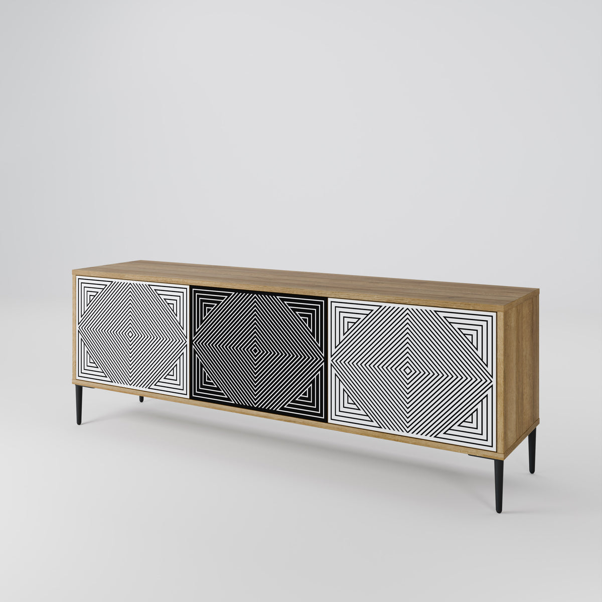 POLYGON ILLUSION 3-Door TV Cabinet