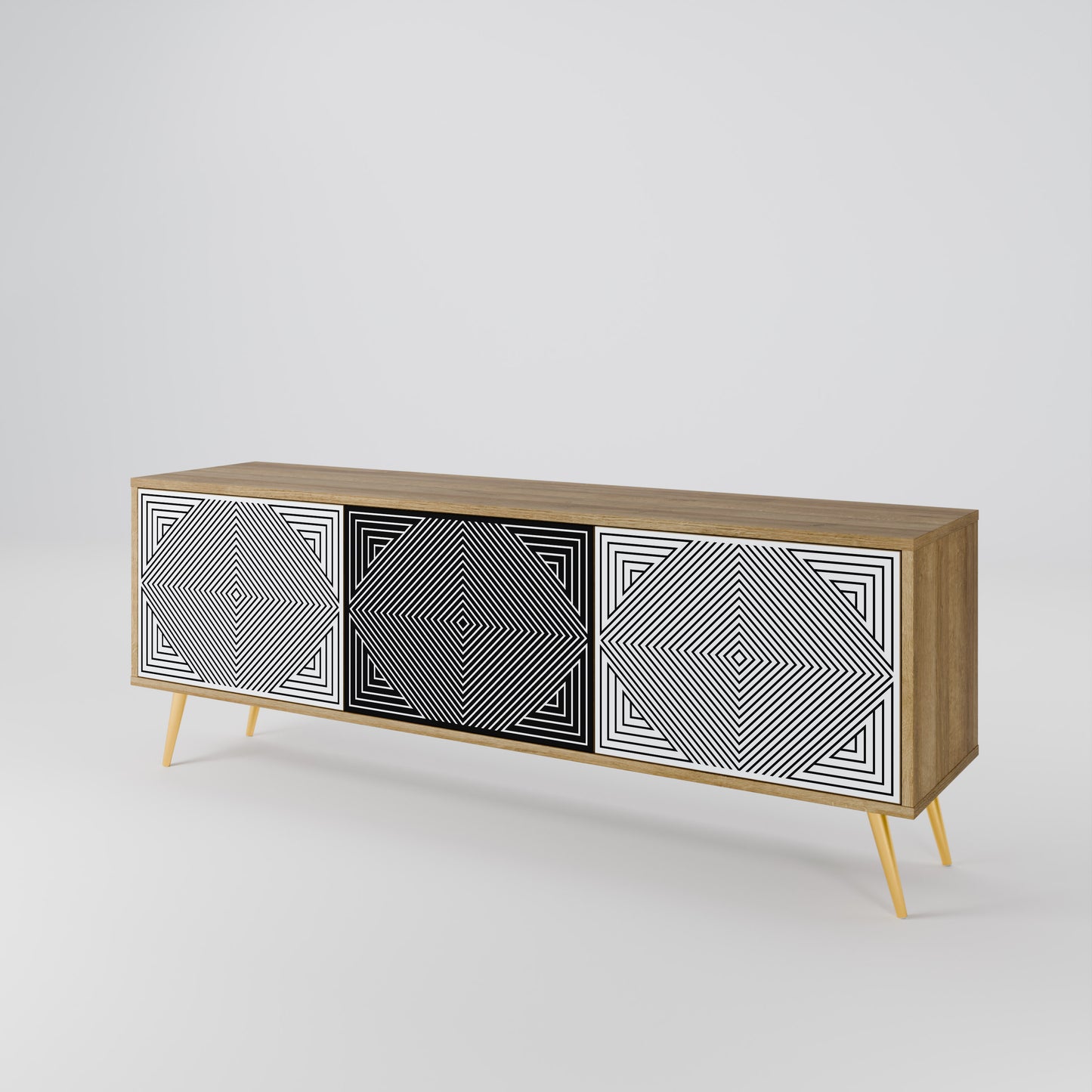 POLYGON ILLUSION 3-Door TV Cabinet