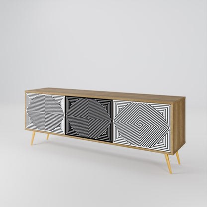 POLYGON ILLUSION 3-Door TV Cabinet