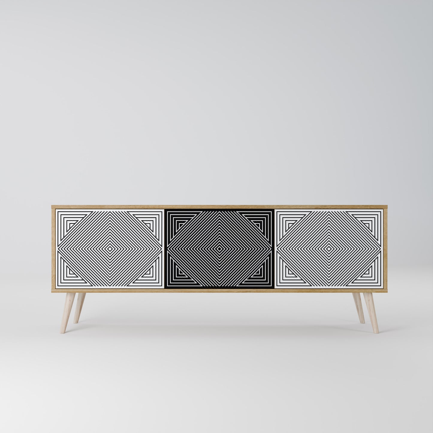 POLYGON ILLUSION 3-Door TV Cabinet