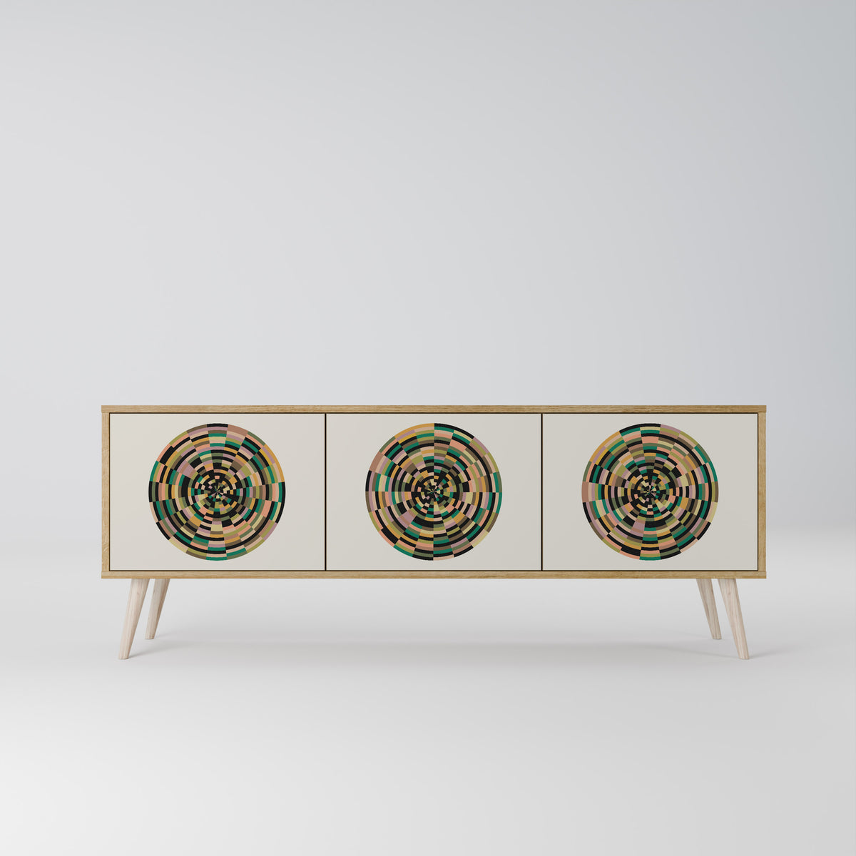 GREEN CIRCLES 3-Door TV Cabinet