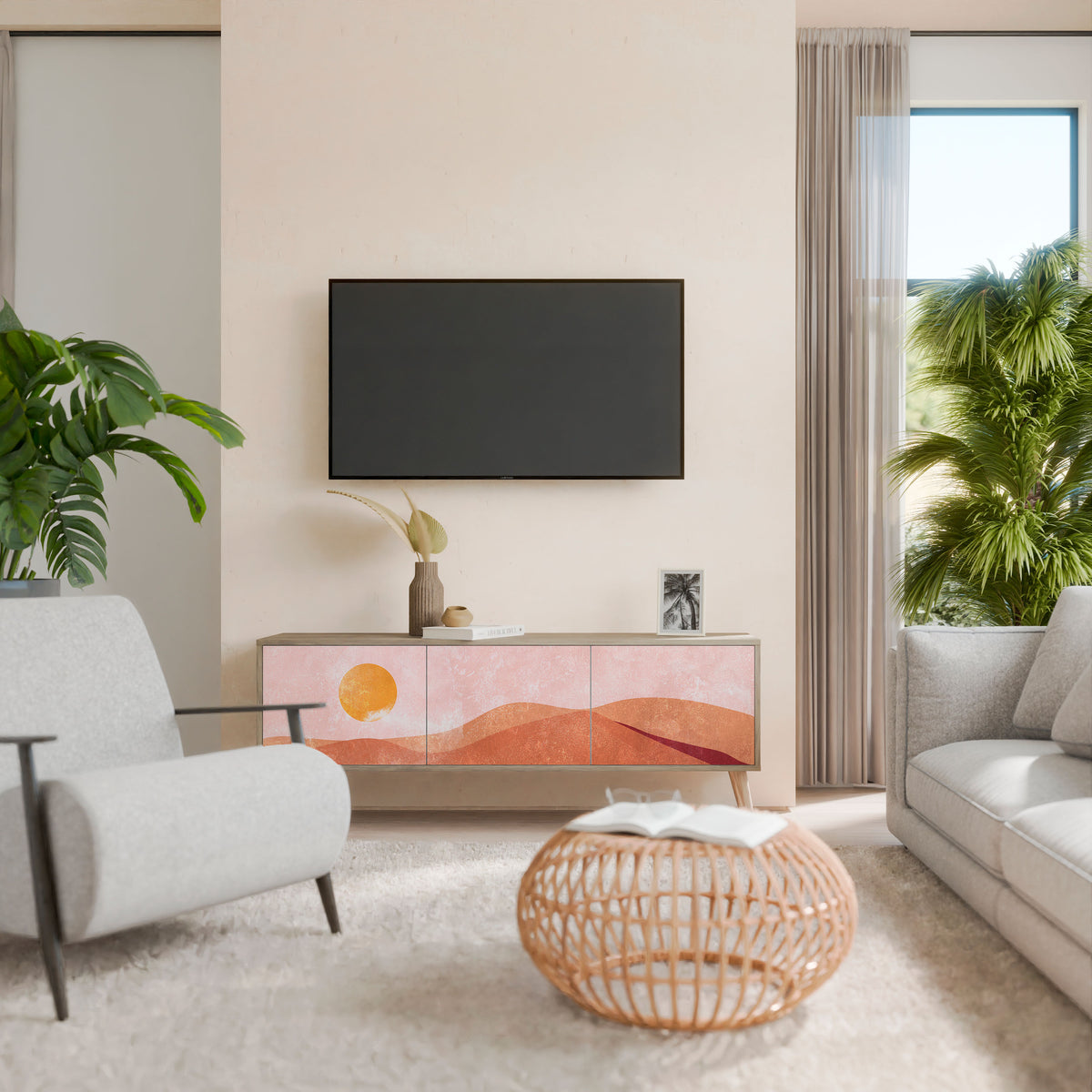 LUMINOUS SUNLIGHT 3-Door TV Cabinet