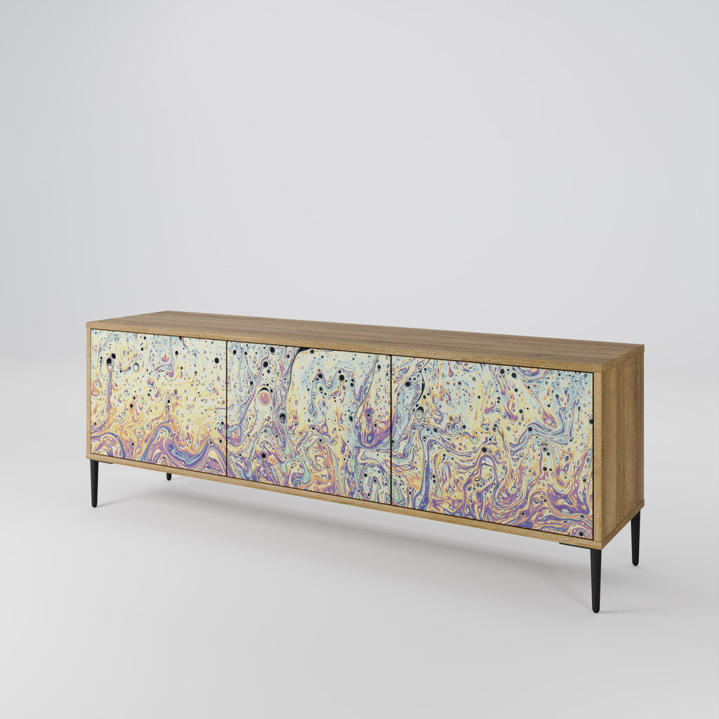 MOSAIC OF COLORS 3-Door TV Stand in Oak Effect