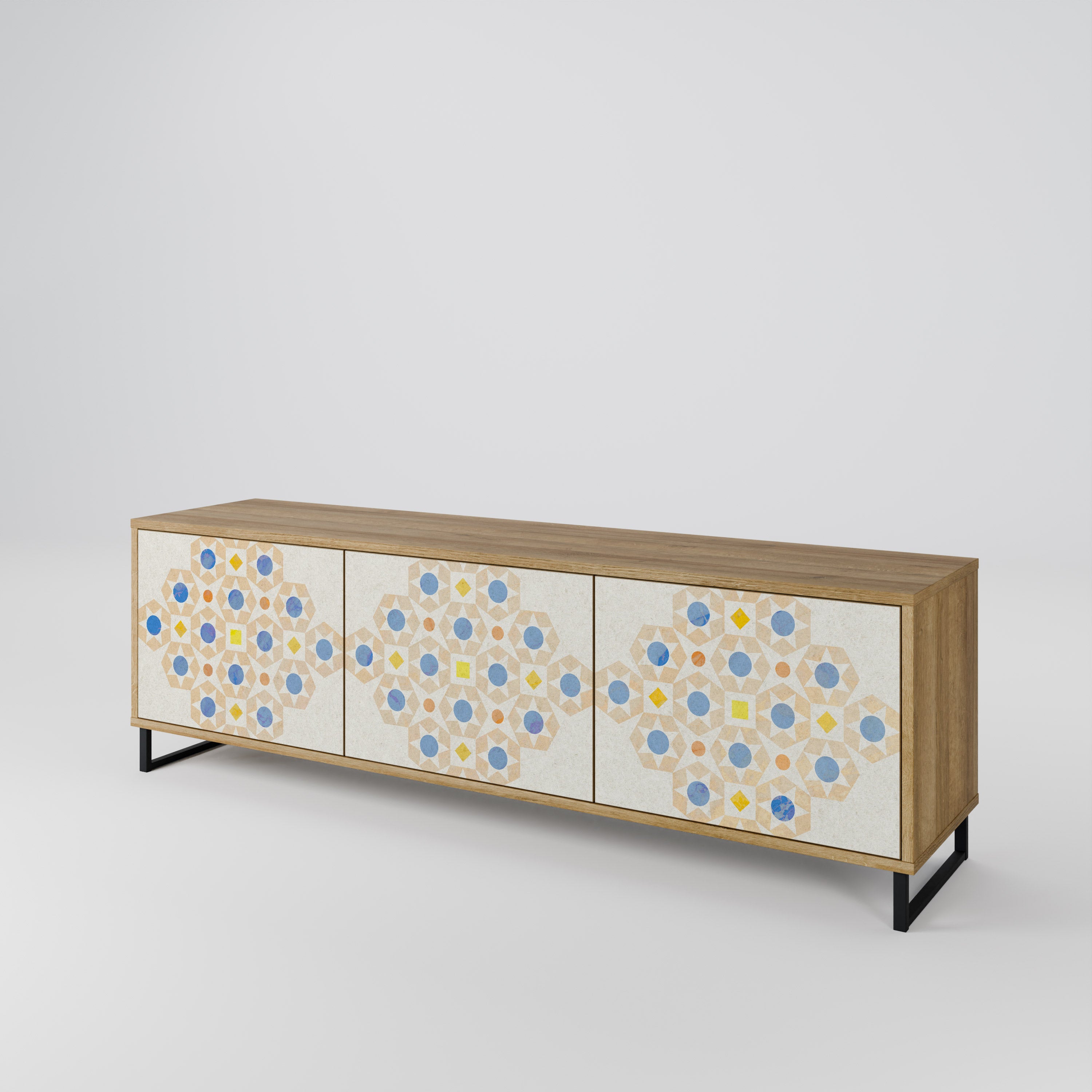 PATTERNED PRISM 3-Door TV Cabinet