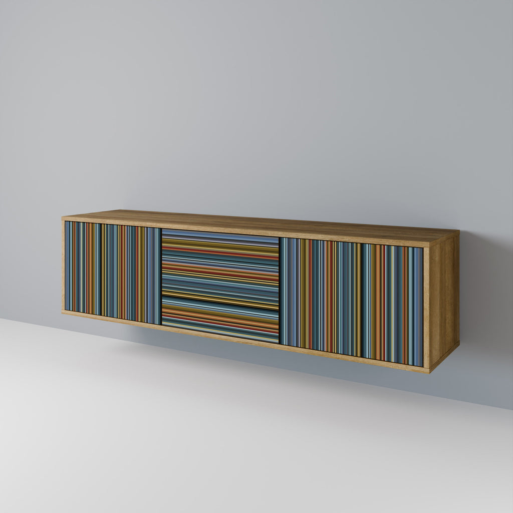 LINEOUT SPECTRUM 3-Door TV Stand in Oak Effect