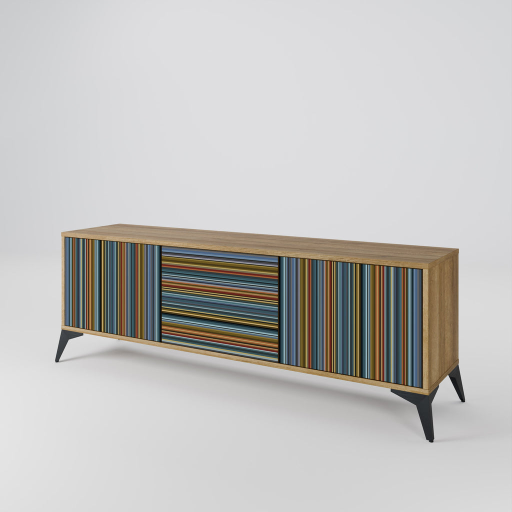 LINEOUT SPECTRUM 3-Door TV Stand in Oak Effect