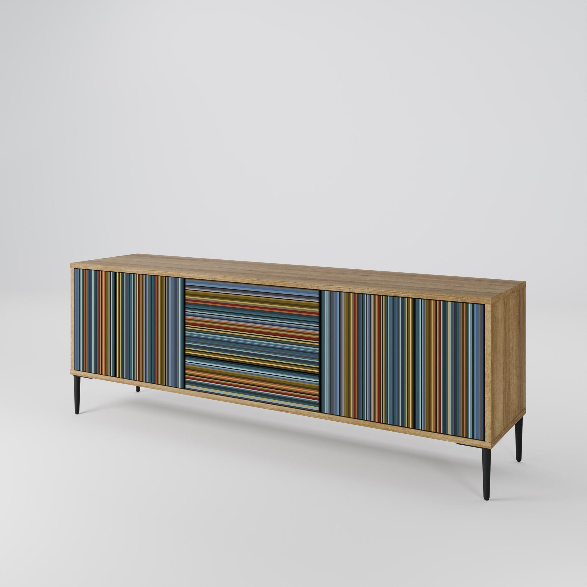 LINEOUT SPECTRUM 3-Door TV Stand in Oak Effect