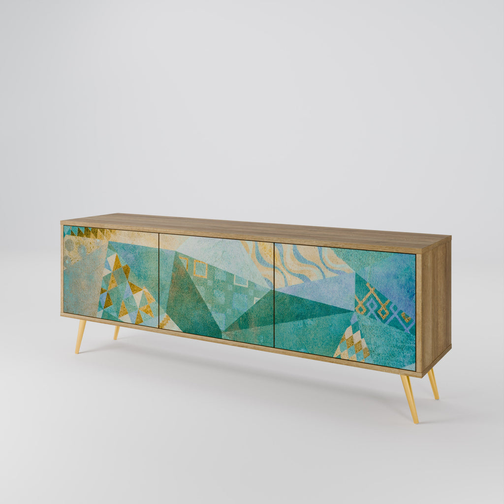 SPECTRUM SPLENDOR 3-Door TV Stand in Oak Effect