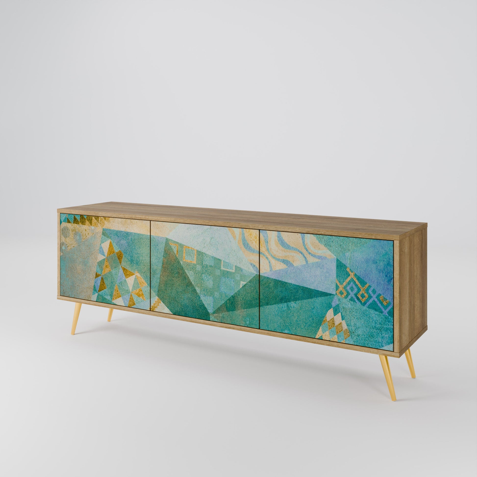 SPECTRUM SPLENDOR 3-Door TV Stand in Oak Effect